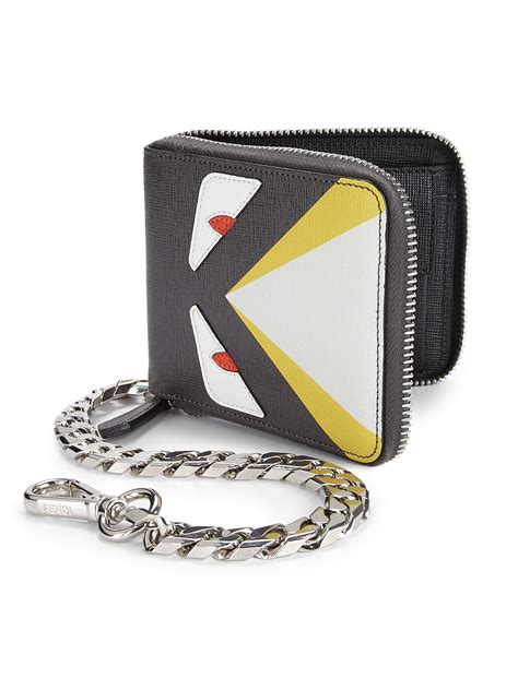 fendi monster zip around wallet